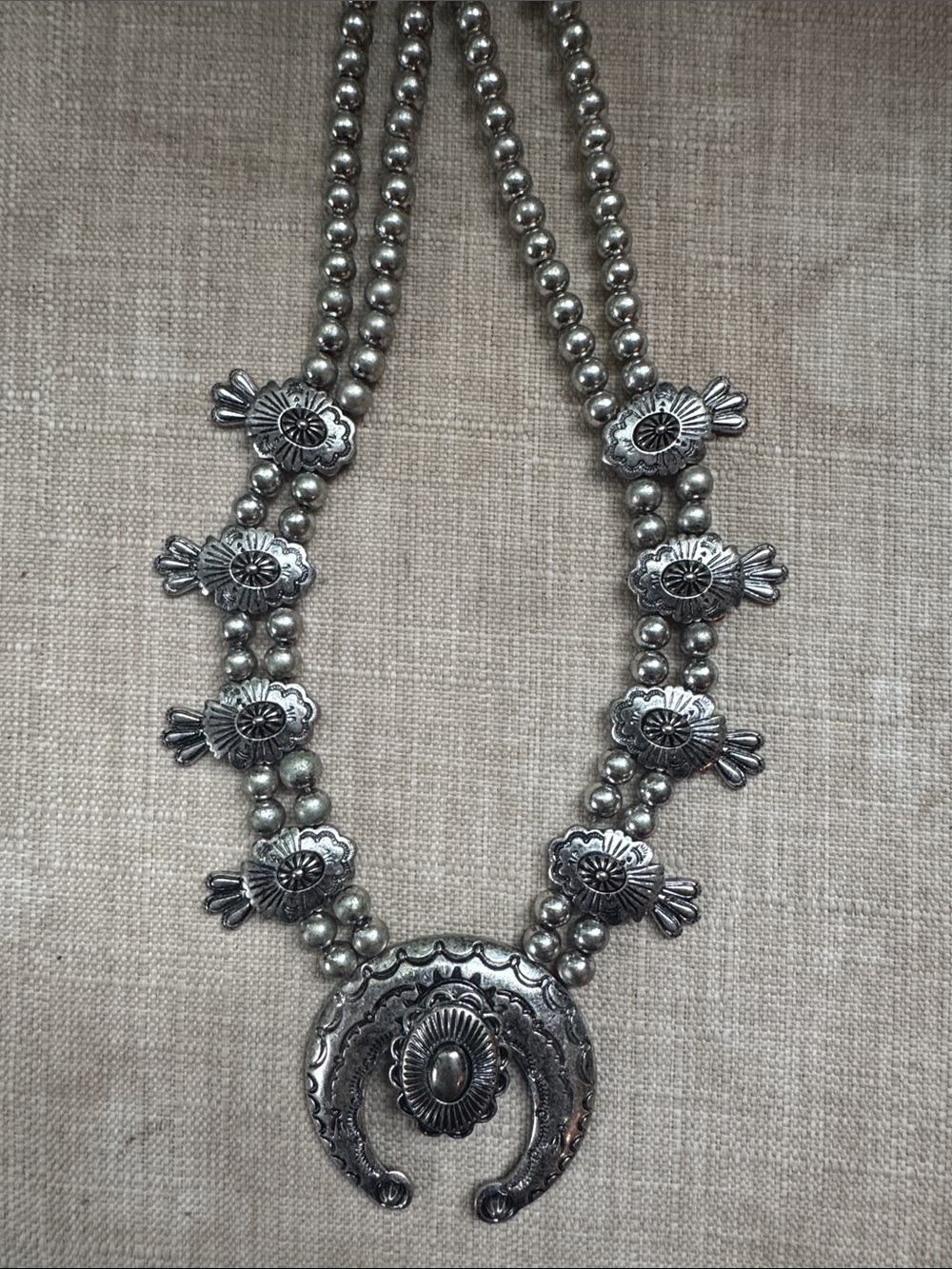 Sterling-Style Silver Southwest Necklace - Silver Color